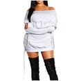 thumbnail image 1 of Birdeem Robe d'Été Ample à Manches Longues et Épaules Dénudées pour Femmes, 1 of 5
