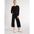 thumbnail image 4 of Scoop Women's and Women's Plus Ultimate Scubaknit Cropped Sweatpants, Sizes XS-4X, 4 of 4