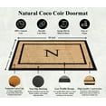 thumbnail image 4 of A1HC Natural Coir and Rubber Monogrammed Door Mat, 24x48 in, Thick Durable Thin Profile Welcome Mat for Front Porch & Entryway, 4 of 7