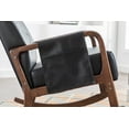 thumbnail image 3 of Rocking Chair with Ottoman, PU Leather Upholstered Glider Rocking Chair with Thick Padded Cushion, High Backrest Armchair, Comfy Accent Rocking Chair for Living Room Bedroom Offices, Black, 3 of 9