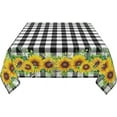 thumbnail image 3 of Sunflower Square Tablecloth 52×52 Inch Black White Buffalo Check Farmhouse Table Cloth Small Square Tablecloths Indoor Outdoor Washable Wrinkle Free Stain Resistant Waterproof Fabric Table Cover, 3 of 6