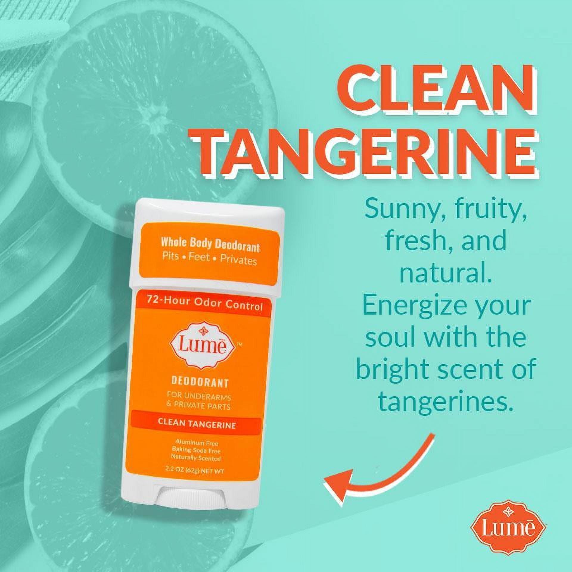 Lume Natural Deodorant - Underarms and Private Parts - Aluminum Free,  Baking Soda Free, Hypoallergenic, and Safe For Sensitive Skin - Travel Tube  + Propel Stick Bundle (Clean Tangerine) 