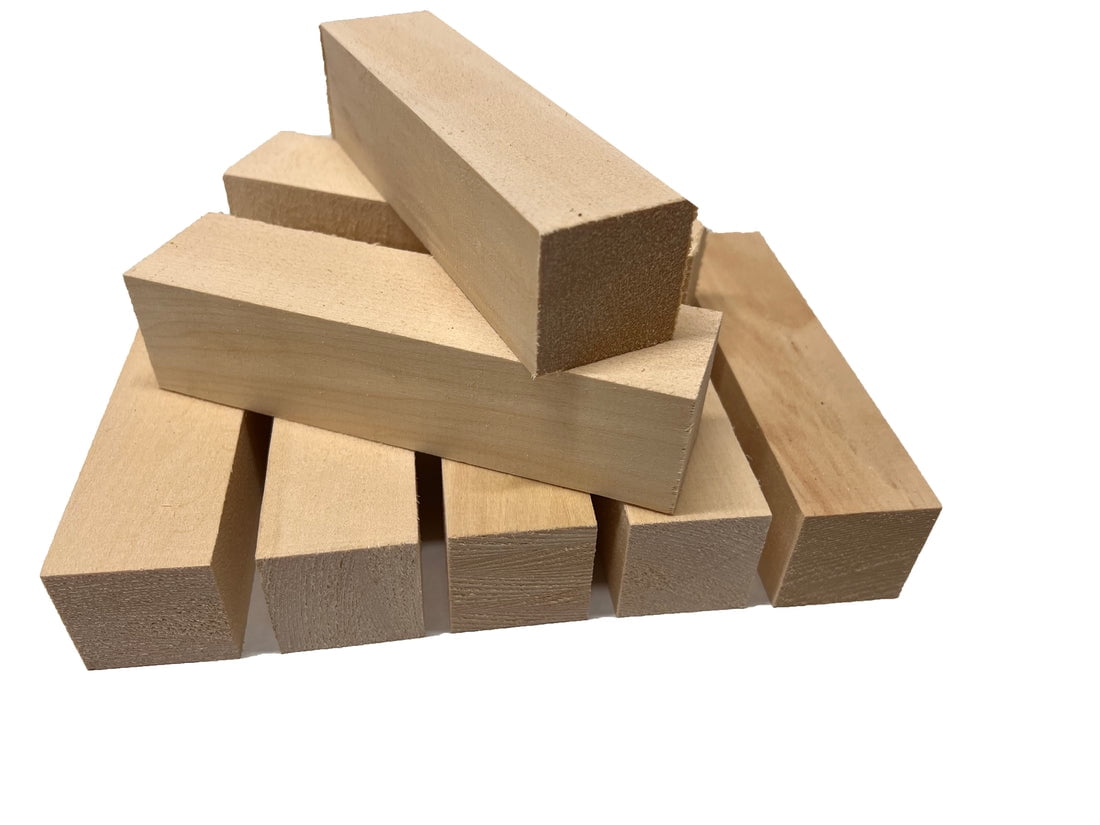 Basswood Carving Blocks 1.4" x 1.4" x 6" (8 Piece) Whitlling Blocks