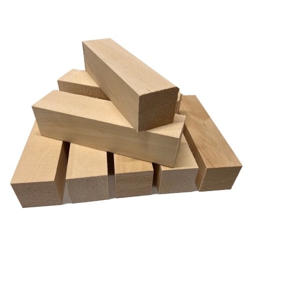 Basswood Carving Blocks - 1.4" x 1.4" x 6" (8 Piece) Whitlling Blocks | Carving Blocks Kit | DIY Carving Blocks | Natural Whittling Blocks Unfinished Wood Blocks Smooth Surface for DIY Carving