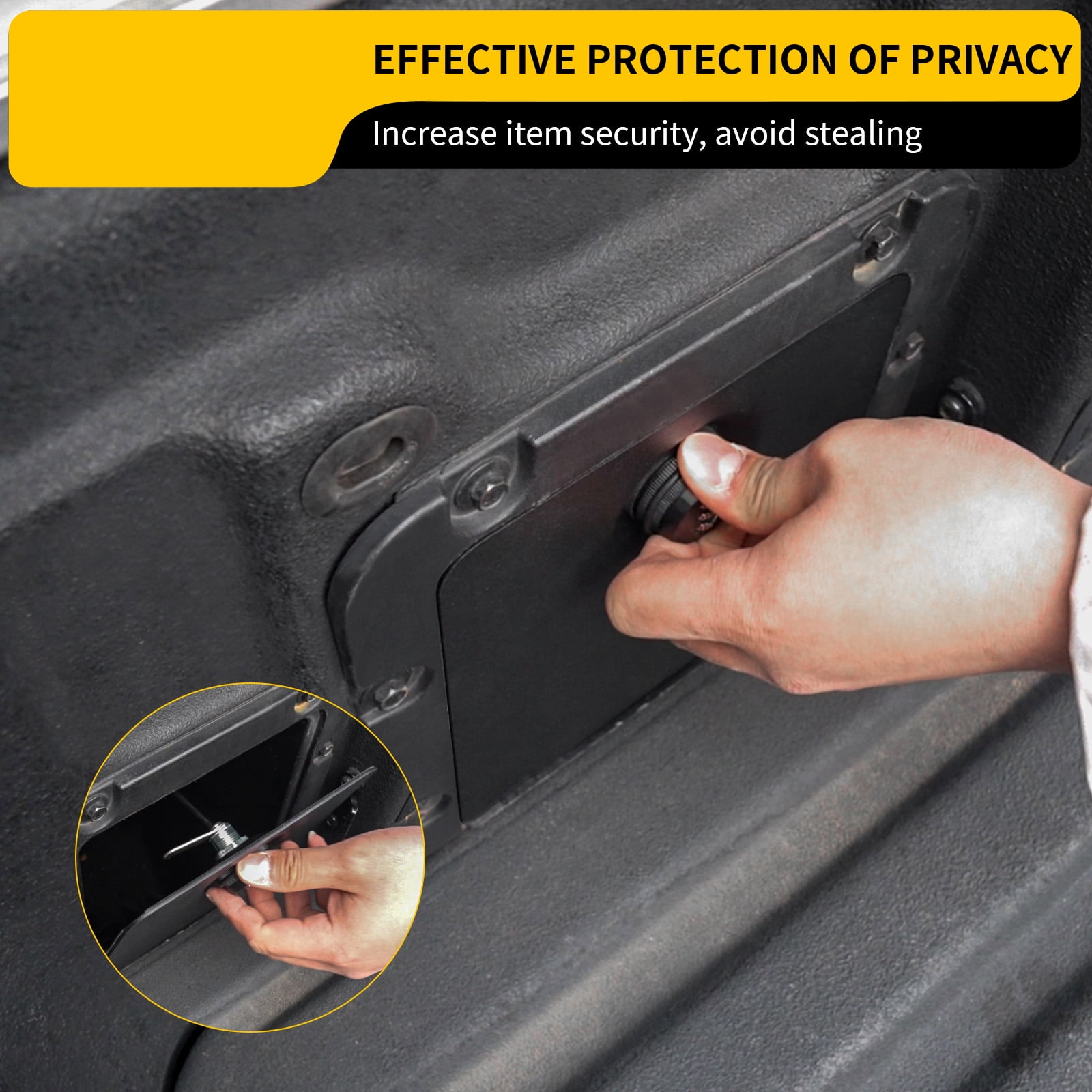 Truck Bed Storage Bin Code Lock Cover for 2022-2024 Ford Maverick Code Lock Design Bin Cover Bed Storage Bin Side Cover with Code Lock for 2023 Maverick Accessories