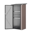 thumbnail image 3 of Clouddwell 3x3 FT Outdoor Metal Storage Cabinet with Floor & 2 Adjustable Shelves, Small Lockable Garden Shed, 3 of 8