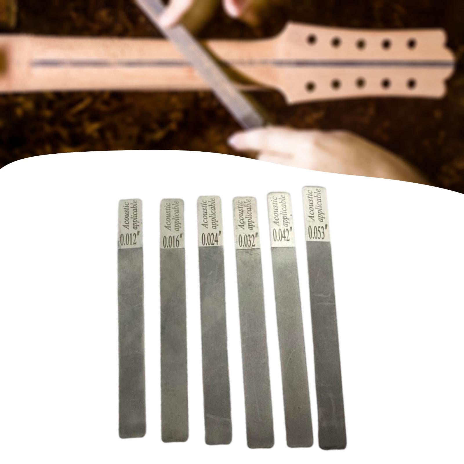 LeeQinersw 6Pcs Guitar Gauged Nut Slotting File Set Stainless Steel for Repairing Parts Acoustic 12 to 53