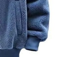 thumbnail image 6 of Zip Up Fleece Jacket For Men Casual Fashion Loose Fit Long Sleeved Hooded Coats Cozy Soft Outdoor Shirts Shacket With Pockets Blue L, 6 of 7