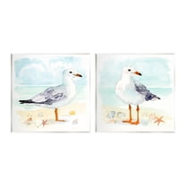 Stupell Industries Seagull & Sandpiper Birds Animals & Insects Painting Unframed Art Print Wall Art, 12 x 12