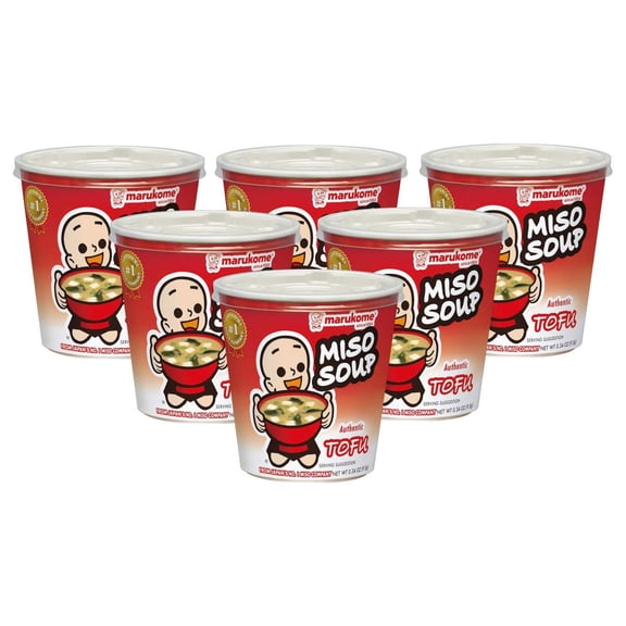 Marukome Instant Miso Soup Cup Tofu, 0.32 Ounce (Pack of 6)