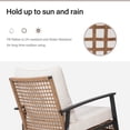 thumbnail image 3 of KAMEROUT 3-Piece Patio Conversation Set, PE Wicker Rocking Chairs with Cushions & 2-Tier Coffee Table, Outdoor Furniture for Backyard/Patio, Beige, 3 of 8