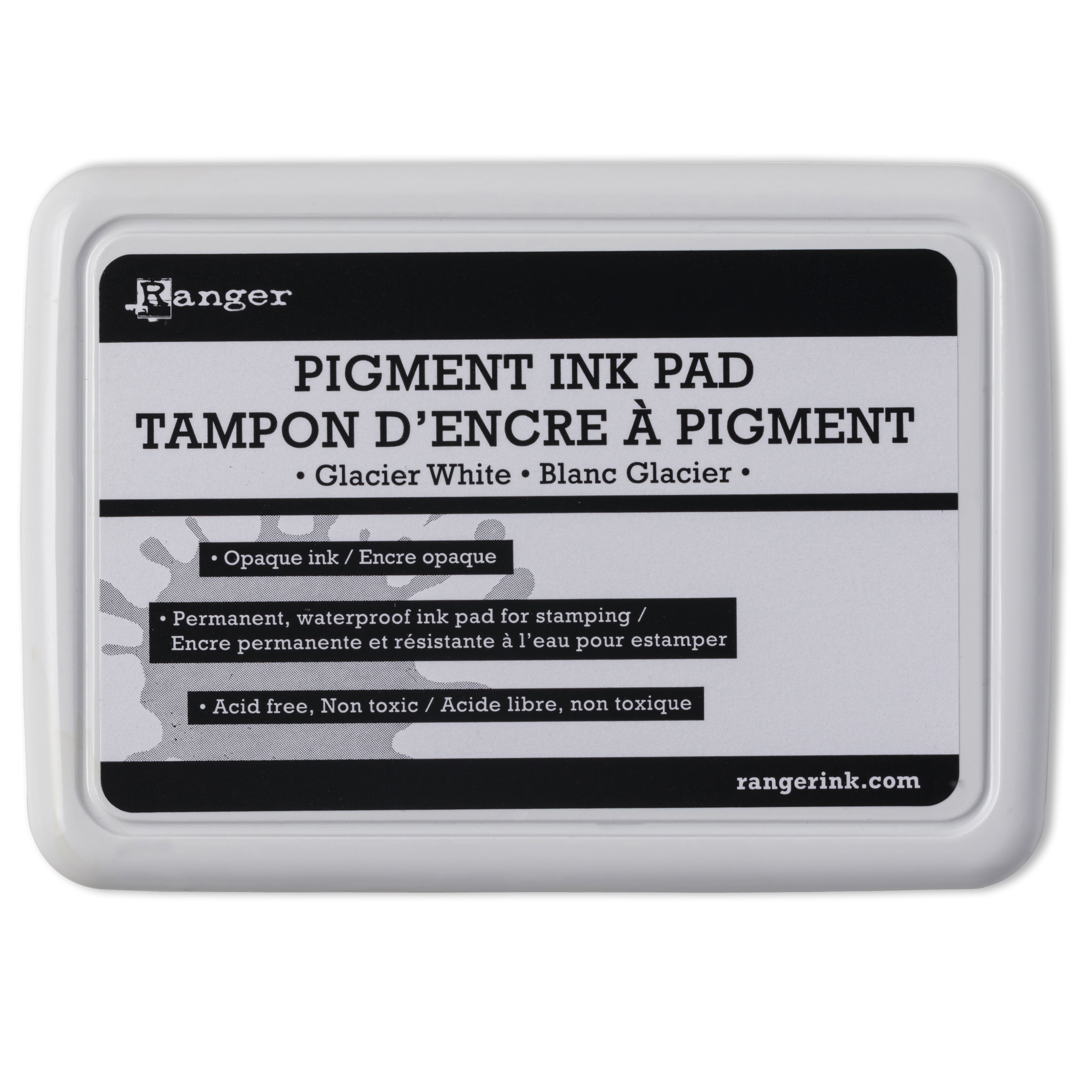 Ranger Glacier White Pigment Ink Pad, 12 Pack