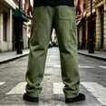 thumbnail image 4 of Men's Stylish Athletic Pants Casual Loose Fit Joggers with Pockets Solid Color Drawstring Waist Lounge Sweatpants Street Running Outdoor Outfits, 4 of 7