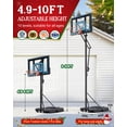thumbnail image 2 of SERAY Basketball Hoop 4.9-10 feet Height Adjustable for Kids, Teens & Adults, 44 inch Backboard and Portable Wheels, Basketball Goal System for Outdoor/Indoor Sports, 2 of 8