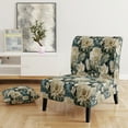 thumbnail image 2 of Designart "Earthy Green Damask Calm" Green Damask Upholstered Accent Chair - Cottage Arm Chair For Living Room, 2 of 7
