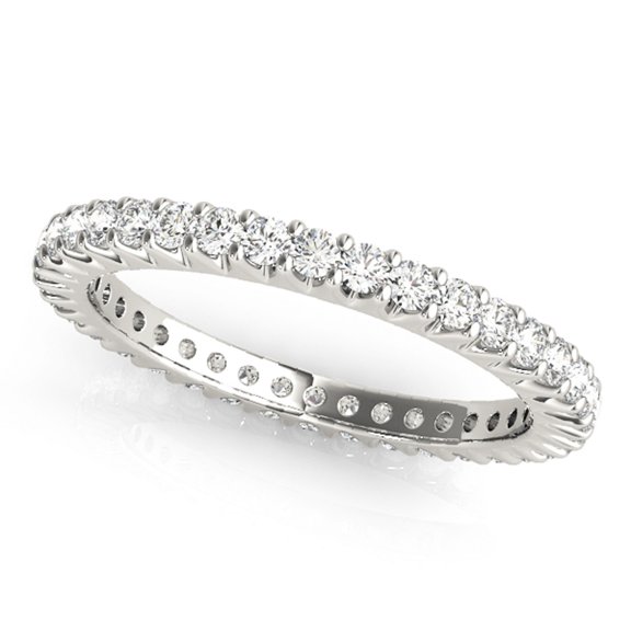 18K Diamond Eternity Wedding Band In Solid White,Yellow & Rose Gold