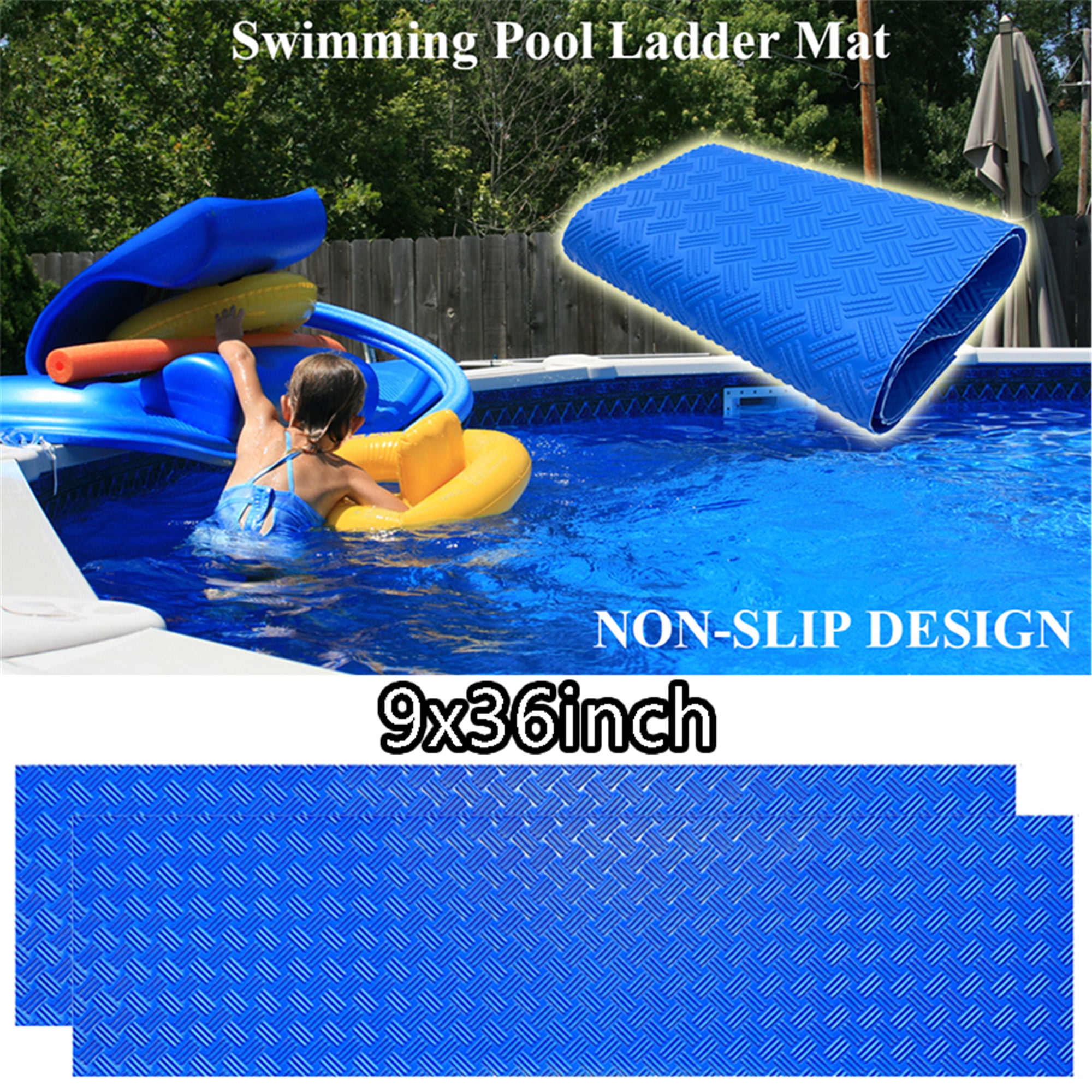 Elbourn 2 Pack Swimming Pool Ladder Pad NonSlip Pool Step Mat Protective Pool Ladder Mat Step