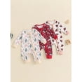 thumbnail image 4 of Aojekbee Baby Girls Autumn Casual Jumpsuit Long Sleeve Cattle Head/Cow/Cactus Print Oblique Zipper Romper, 4 of 10