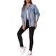 thumbnail image 2 of CHAQUETA DE JEAN de Mujer INSPIRE CHIC Oversized con Bajo Deshilachado, Bolsillos, Manga Larga, Chaquetas de Mezclilla con Botón S Azul Claro, 2 of 6