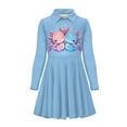 thumbnail image 4 of DISNIMO Blue Axolotl Dress Kids Collar Dress Girls Size 3-4 Dresses for Girls Long Sleeve Skater Dress Girls Swing Midi Dress Girls Church Dresses Fall Twirl Dress Girls Skater Dress Soft, 4 of 7