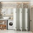 thumbnail image 2 of Jaxpety 67" Tall 6 Panel Room Divider Folding Louver Privacy Screen Partial Partition, Aged White, 2 of 16