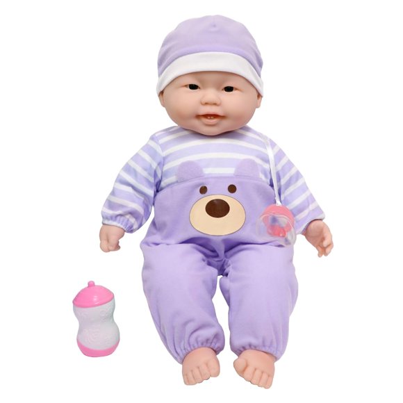 JC Toys 35018 Lots pour Câliner les Bébés Poupée Bébé Corps Doux Asiatique 20 Pouces Violet et Accessoires