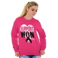 thumbnail image 3 of Support I Won Breast Cancer Awareness Women Crewneck Sweatshirt Brisco Brands S, 3 of 6