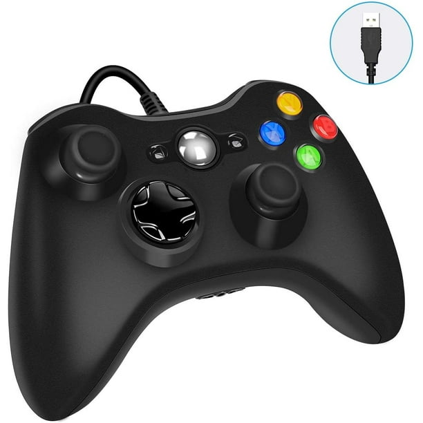 Manette filaire Xbox 360 pour Microsoft Xbox 360, manette de jeu avec turbo  à double vibration pour Xbox 360/360 Slim 