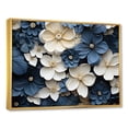 thumbnail image 2 of Designart "Adorned Violets In Blue And White" Violets Floater Framed Canvas Prints, 2 of 5