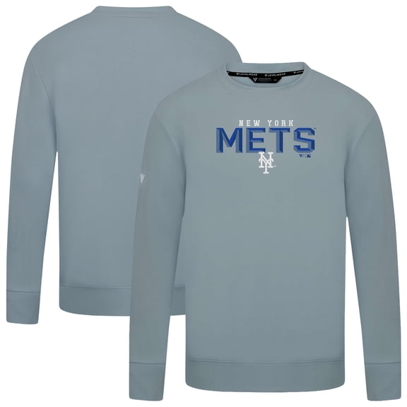 Men's Levelwear  Gray New York Mets Mandate Carve Tri-Blend Sweatshirt