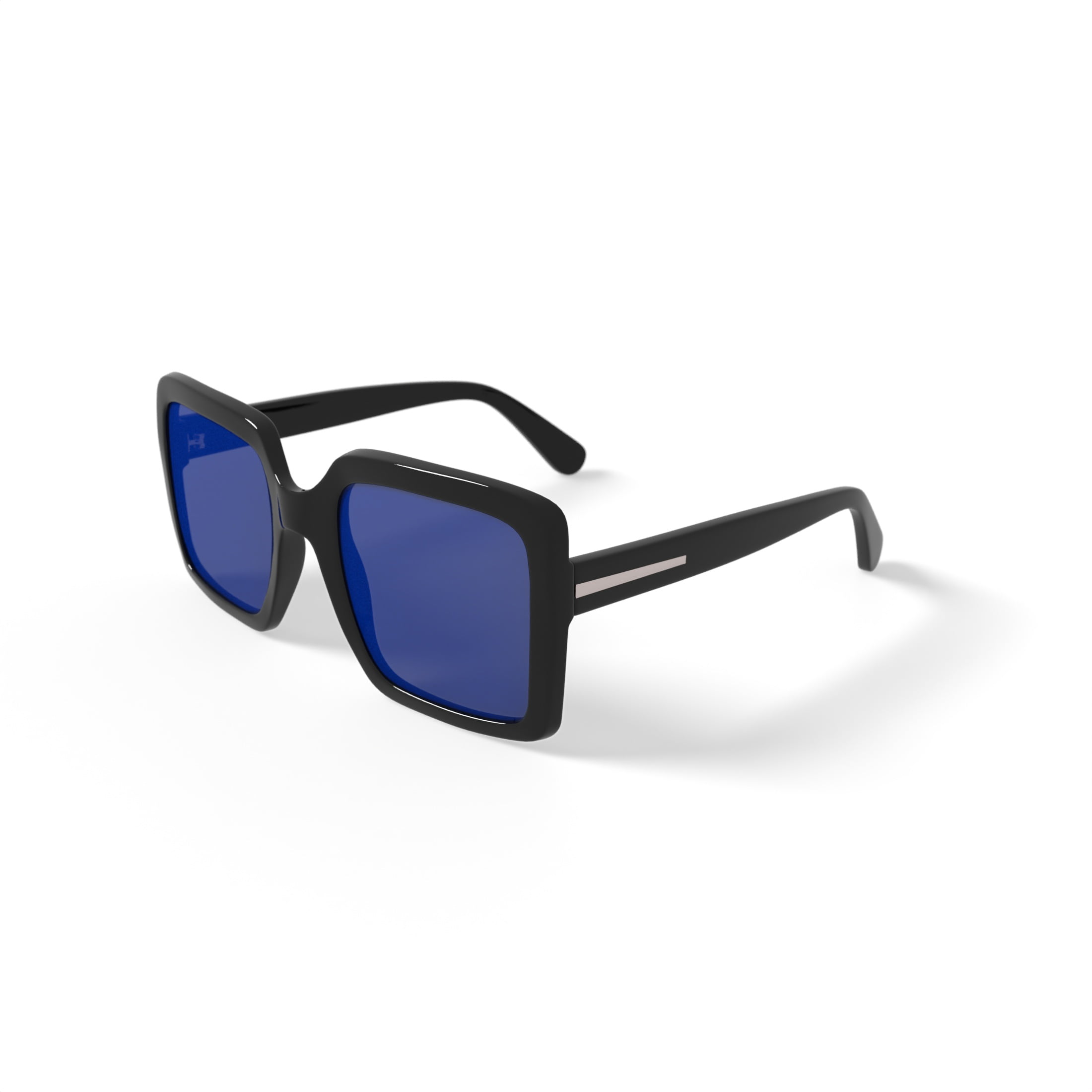 Harper and Roe HR1006 Square Sunglasses with Case, Black, Plastic Frame, 52-23-140