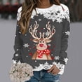 thumbnail image 2 of Fiaer Crewneck Sweatshirts Womens Christmas Deer Graphic Funny Xmas Plus Size Baggy Trendy Long Sleeve Pullover Tops Grey XXL, 2 of 4