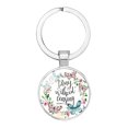 thumbnail image 1 of Accesorios Llavero colgante clásico con tema de flores y césped Llavero redondo, 1 of 5