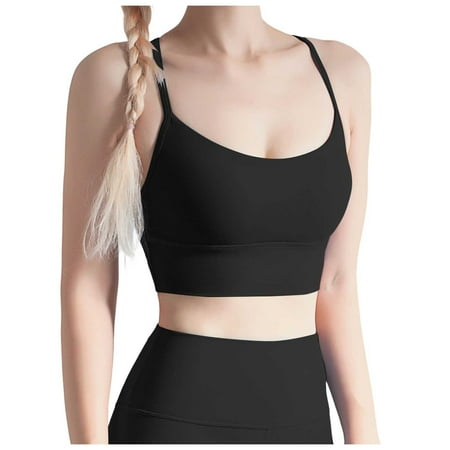 Blphud Lace Bras for Women Wireless Bras Butterluxe Womens Back Sports Bra Padded Racerback Low Impact Spaghetti Thin Strap Yoga Bra Trendy Lingerie for Women Sports Bras for Women Black XL