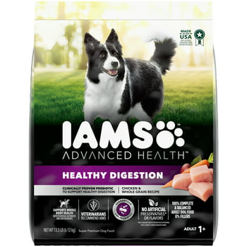 IAMS ADVANCED  y Digestion Chicken & Whole Grain Flavor Dry Dog Food for Adult Dog, 13.5 lb bag