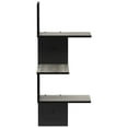 thumbnail image 2 of Furinno Rossi Modern 3-Tier Wall Floating Corner Shelf, French Oak Grey/Black, 2 of 5