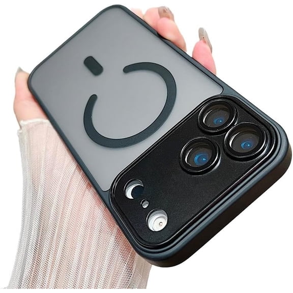 Matte Camera Protection Magnetic Phone Case for iPhone, Compatible with (Black,iPhone 16 Pro)