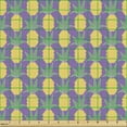 thumbnail image 2 of Exotic Fabric by the Yard, Pineapples in Poly Graphic Tropical Hipster Style in Urban Fashion Fruits, Upholstery Fabric for Dining Chairs Home Decor Accents, Mustard Violet Green by Ambesonne, 2 of 5