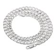 thumbnail image 4 of Men's 6.5mm Solid .925 Sterling Silver Flat Cuban Link Curb Chain Necklace, 24 inches, 4 of 7