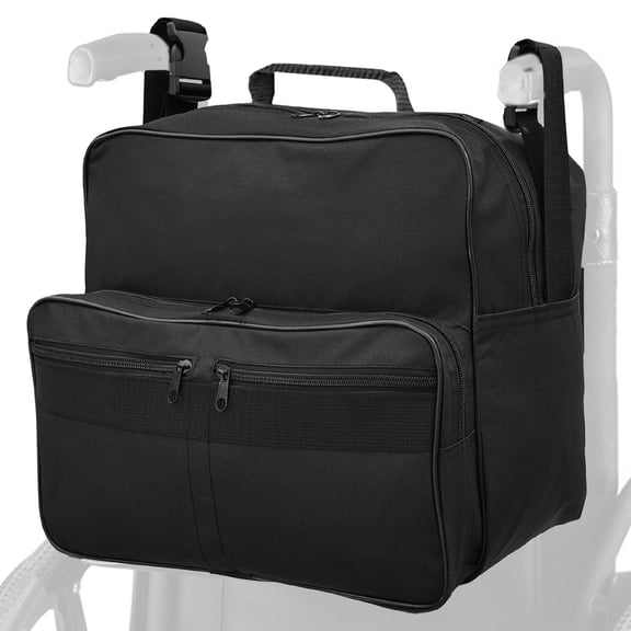 Xdziklosj Wheelchair Storage Bag, Wheelchair Backpack with Cup Holder Universal Wheelchair Accessories Waterproof design Black