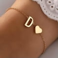 thumbnail image 6 of K-KED Women 26 Letters Chain Bracelet with Heart Initial A-Z 26 Letter Bracelet Gifts-X-golden, 6 of 9