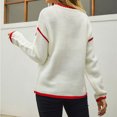 thumbnail image 3 of Gibobby Sueteres Para Mujeres Calientitos Elegantes de mujer con cuello redondo a colorblock otoño/invierno(Blanco,M), 3 of 4