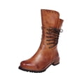 thumbnail image 2 of TIMIFIS Bottes d'Hiver Mi-Mollet pour Femmes, Bottes de Combat à Bout Rond, Bottines Mode, Cadeaux de Noël pour Femmes, 2 of 7