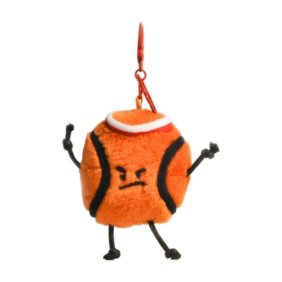 Super Cute Sports Tennis Plush Keychain, Brown Soft Stuffed Animal Bag Charm, Mini Plush Doll Car Key Ring Pendant for Backpack Purse Decoration