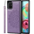 thumbnail image 5 of Galaxy A71 Wallet Case with RFID Blocking Card Holder,Premium PU Leather Double Magnetic Buttons Stand Flip Wrist Lanyard Strap Back Cover Case for Samsung Galaxy A71 6.7 Inch,Purple, 5 of 17