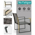 thumbnail image 4 of CHAUKY 3 Pieces Patio Furniture Set, Outdoor Rattan Bistro Set with Coffee Table, Durable Steel Frame with Strapped Cushions for Garden, Balcony, Poolside, Backyard(Rustic Brown), 4 of 15