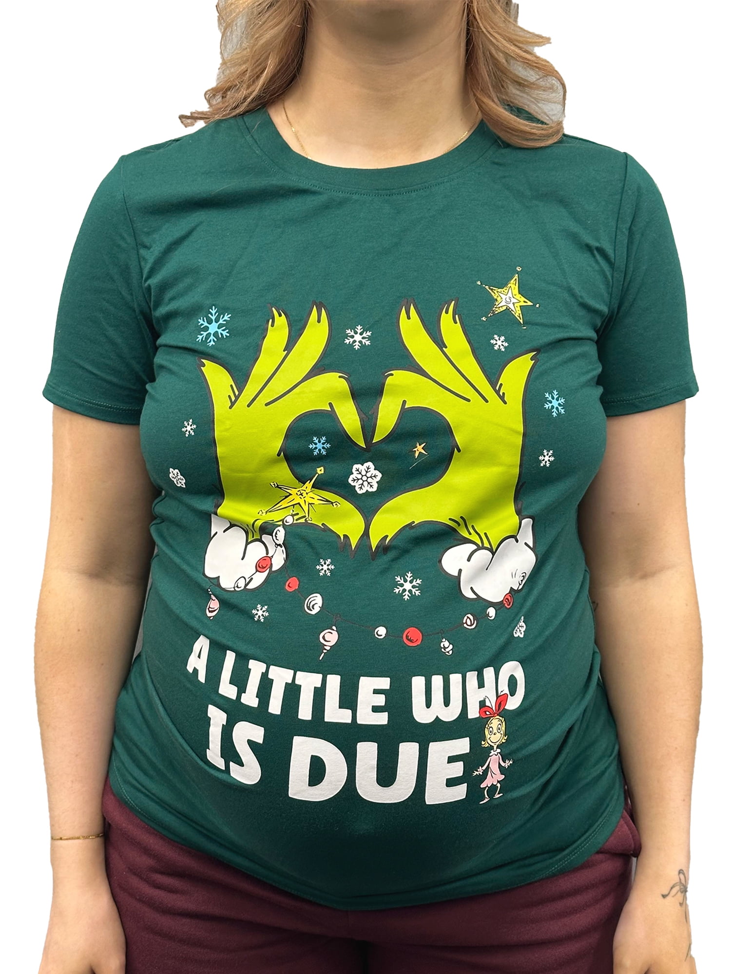 The Grinch, Women's Maternity Graphic T-Shirt, A Little Who Is Due, Sizes XS-XXL