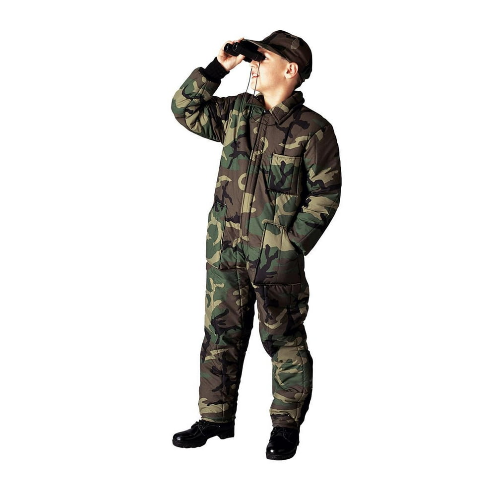 Kid's Camouflage Insulated Coveralls