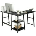 thumbnail image 2 of Resenkos L Shaped Corner Computer Desk with Storage Shelves-Black, Home Office Desks, Gaming Computer Desks for Study,Working,Writing, 2 of 8