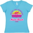 thumbnail image 3 of Inktastic Summer Enjoy the Sunshine Miami Beach Florida in Pink Women's V-Neck T-Shirt, 3 of 5